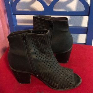 Soda black heeled booties